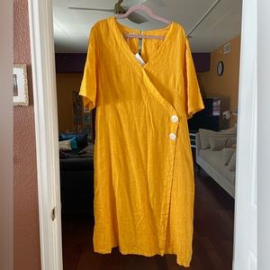 Haris Cotton 100% linen dress (L, fits up to 2X)